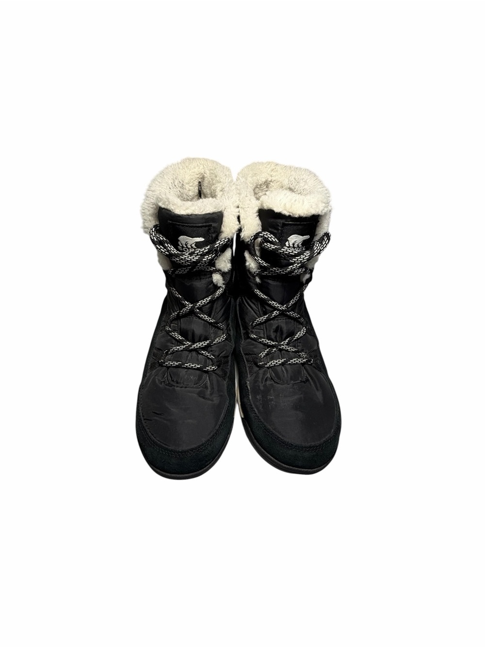 Sorel Whitney Flurry Waterproof Faux Fur Lace Up Boots Sz 10